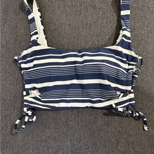 AERIE Striped Navy and White bikini top